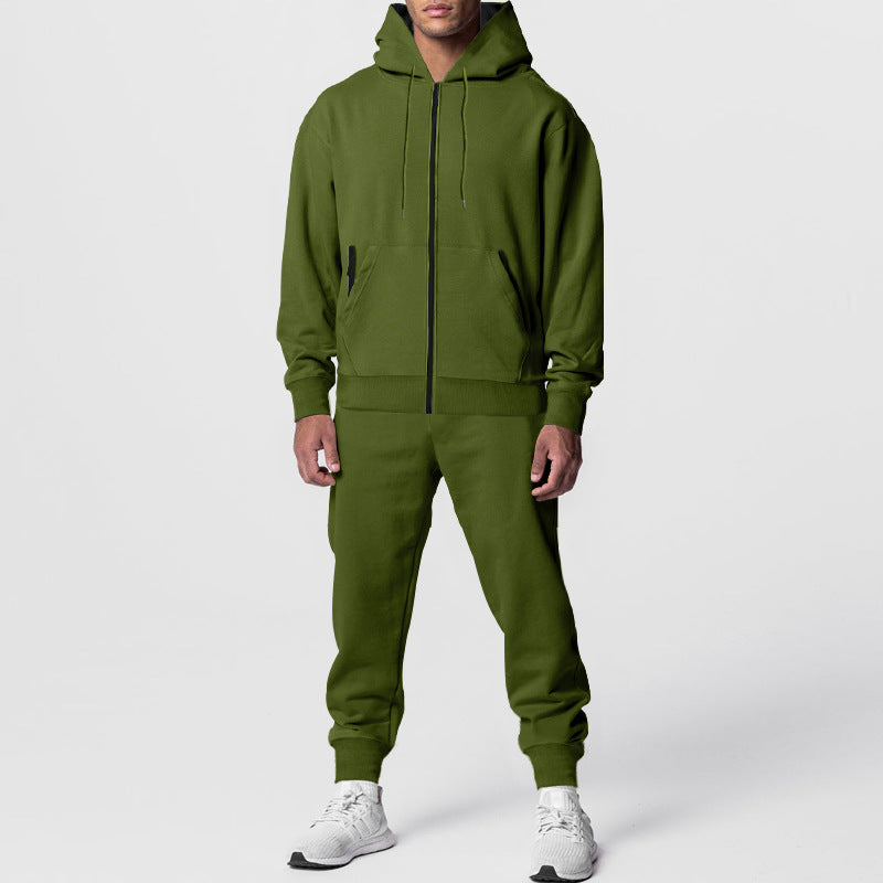 Herren nan zweiteiliges Trainingsset mit durchgehendem Reißverschluss, doppellagiger Kapuze und tapered Jogginghose Shop Nory