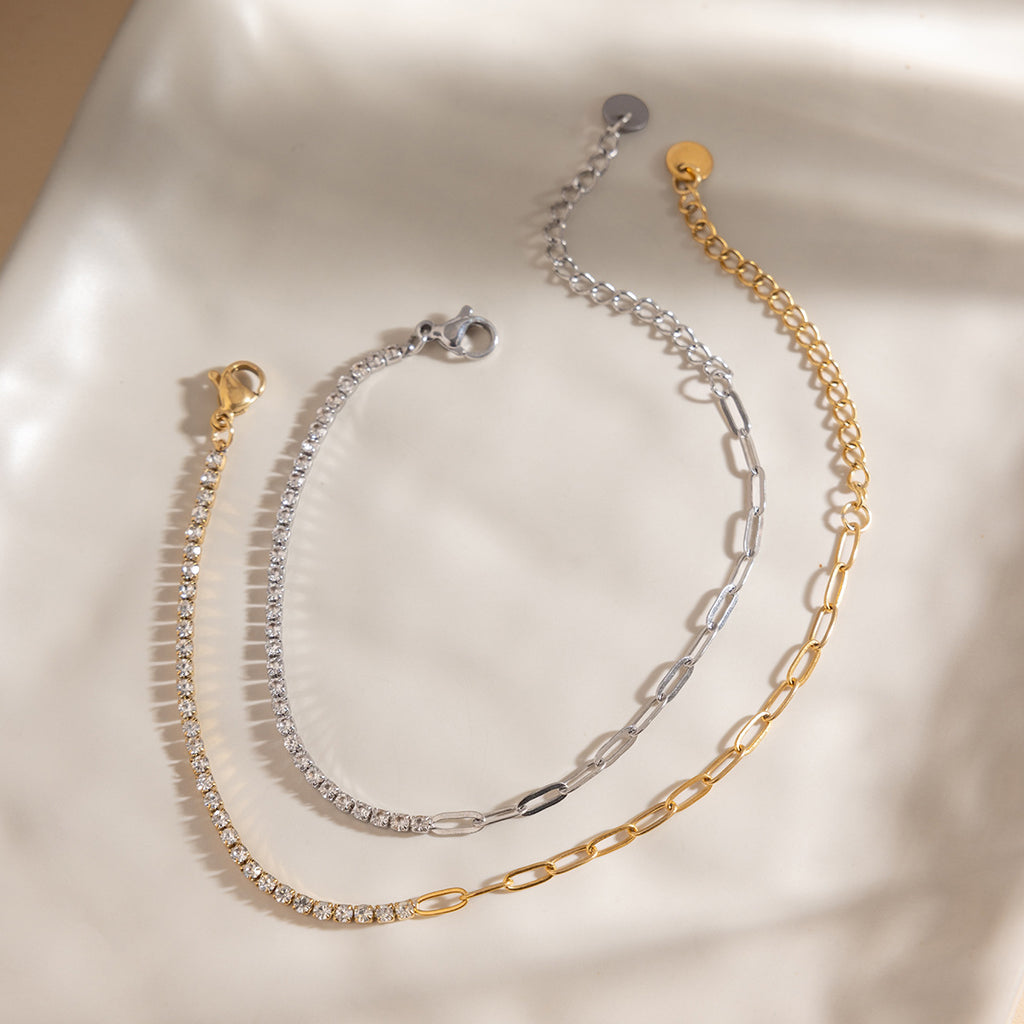 Damen Armband mit funkelndem Zirkonia und hypoallergenem Edelstahl Shop Nory