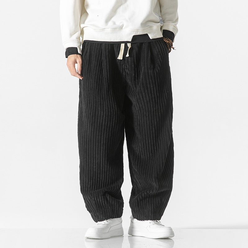 Herren Weit geschnittene Cord-Ballonhose mit Tunnelzugbund und breitem Rippenrelief Shop Nory