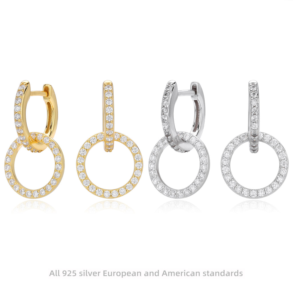 Damen Ohrhänger mit glitzernden Zirkonia in modernem Design Shop Nory
