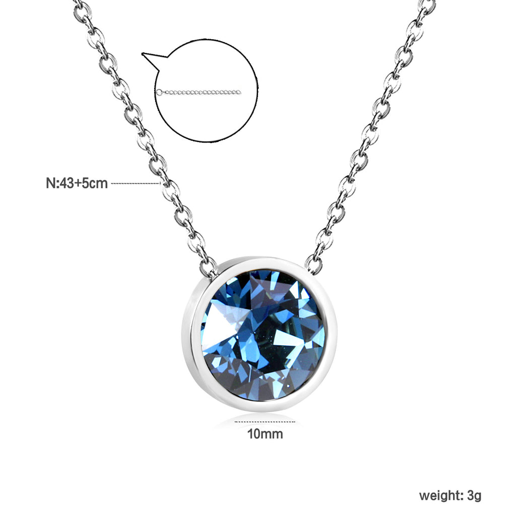 Damen Halskette mit funkelndem Kristallanhänger und eleganter Gliederkette Shop Nory