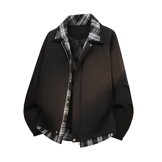 Herren Modische Doppeljacke mit Plüsch Innenfutter Shop Nory