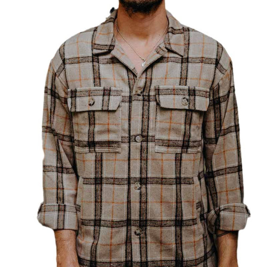 Herren Overshirt aus gShop Noryürstetem Flanell mit Karomuster und Pattentaschen Shop Nory