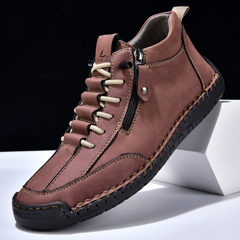 Herren Trendige und bequeme Stiefel mit seitlichem Reißverschluss Shopnory