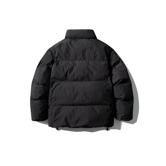 Unisex Kurz geschnittene quadratische Stepp‑Pufferjacke mit hohem Funnel‑Kragen und verstellbarem Saum Shop Nory