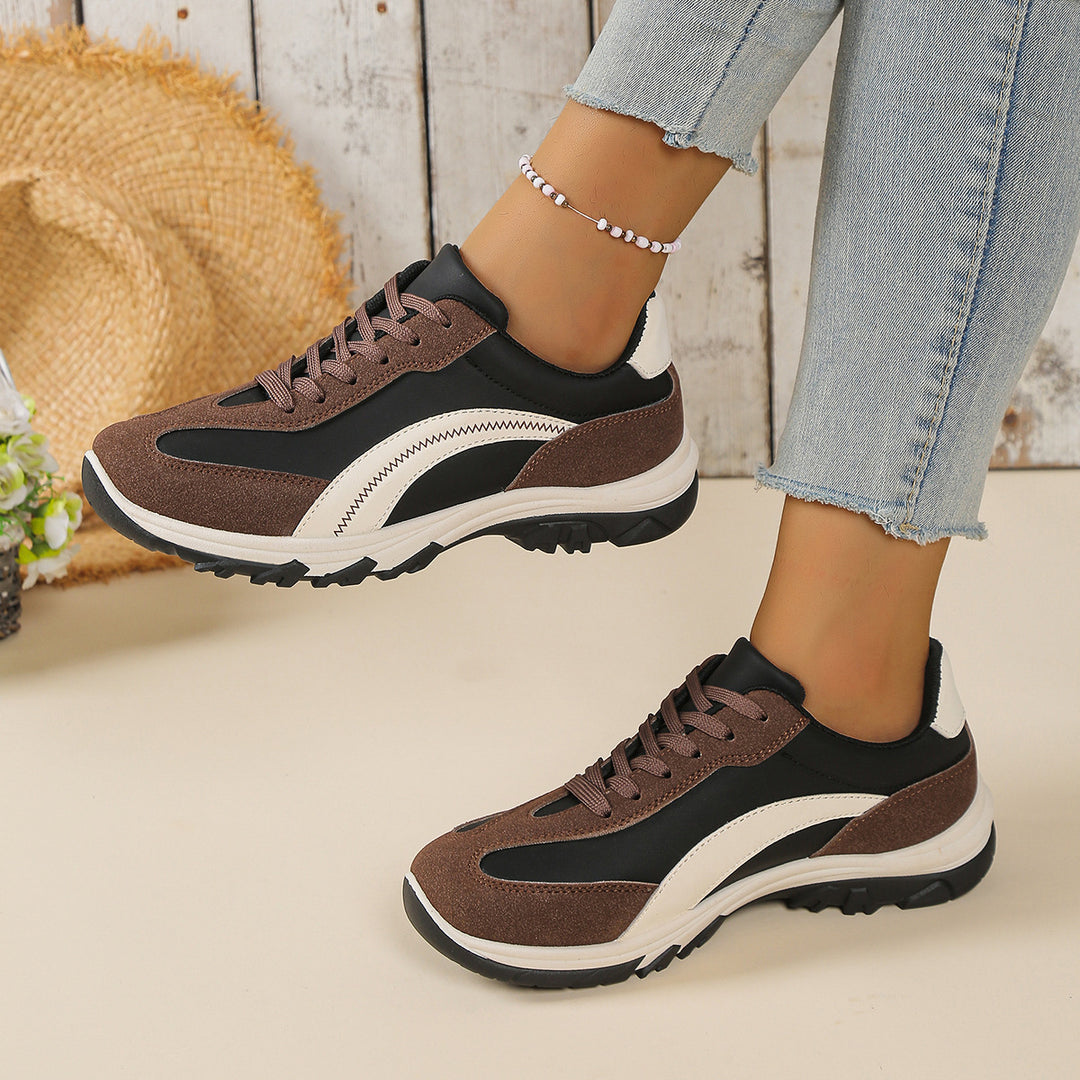 Damen sportliche Keil-Sneaker mit Velours-Overlays, profiliertem Trailsohle und gepolstertem Memory-Fußbett Shop Nory