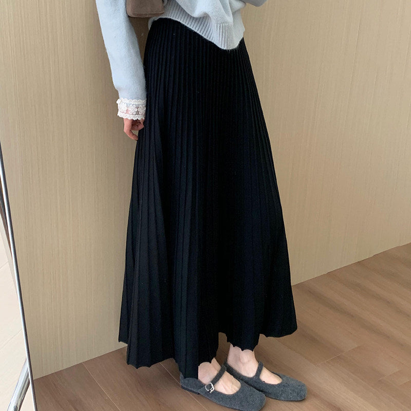 Damen Fließender Midirock mit elegantem Plissee Shop Nory