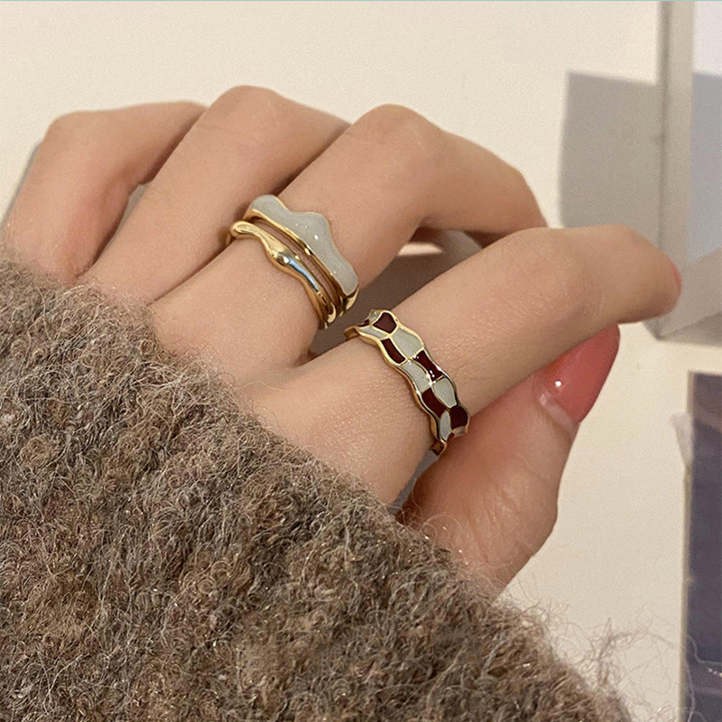 Damen Trendiger Verstellbarer Ring mit kunstvollem Strukturdesign Shop Nory