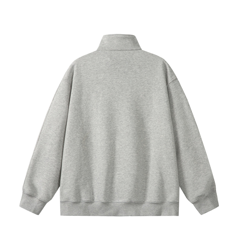 Unisex Oversize Sweatshirt mit Halbzip, hohem Funnelkragen und Kängurutasche Shop Nory