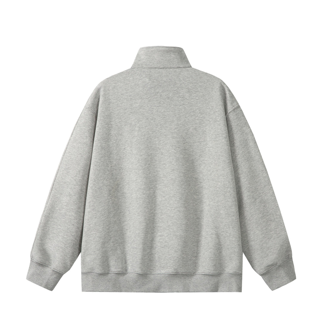 Unisex Oversize Sweatshirt mit Halbzip, hohem Funnelkragen und Kängurutasche Shop Nory