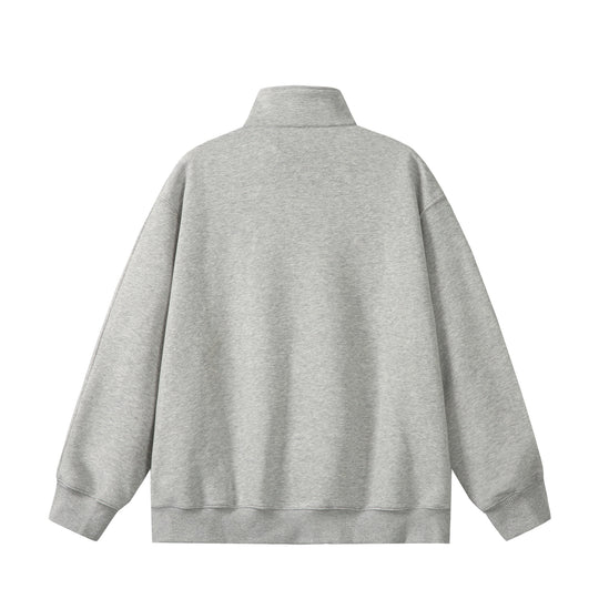 Unisex Oversize Sweatshirt mit Halbzip, hohem Funnelkragen und Kängurutasche Shop Nory