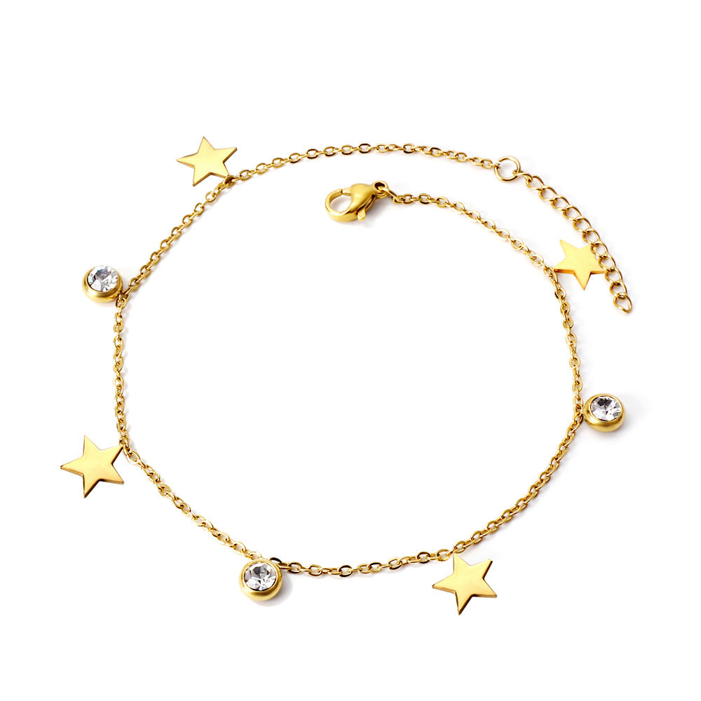 Damen Armband mit funkelnden Zirkonia und handgefertigten Anhängern Shop Nory