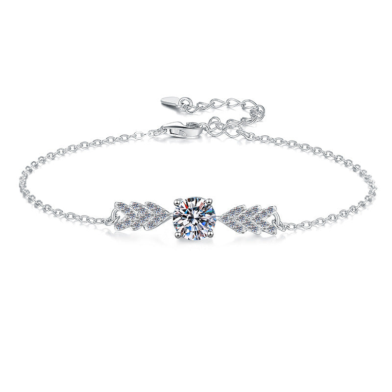 Damenarmband mit funkelndem Zirkonia und elegantem Blattdesign Shop Nory