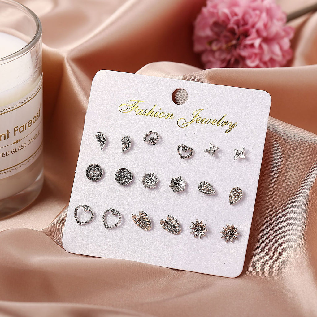 Damen Ohrringe-Set mit vielseitigen floralen und herzförmigen Designs Shop Nory