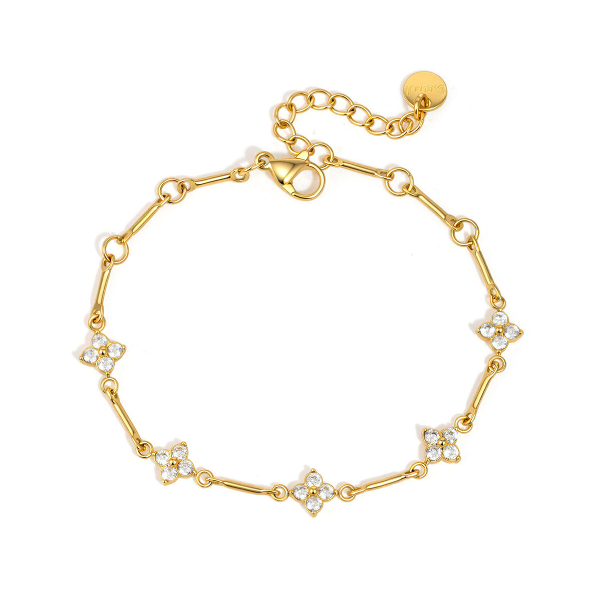Damen Armband mit funkelnden Kristallverzierungen und hypoallergenem Edelstahl Shop Nory
