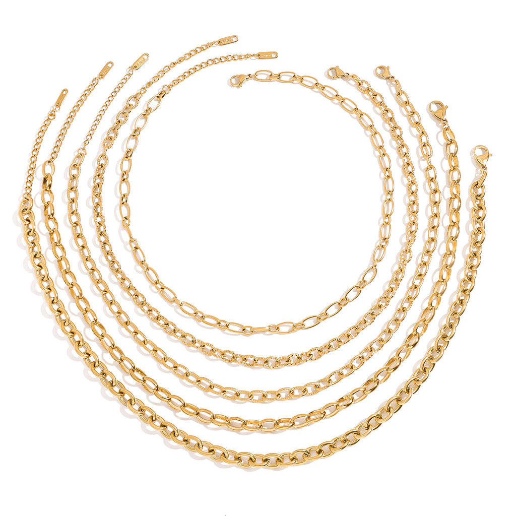 Damen Edelstahl Halskette mit luxuriösem Gliederdesign Shop Nory