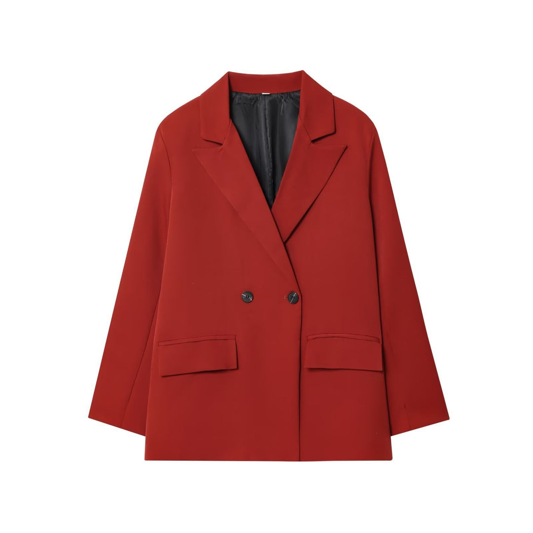 Damen Oversize Doppelreihiger Sakko-Blazer mit Pattentaschen Shop Nory