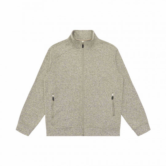 Unisex Melierte Fleece-Zipjacke mit Stehkragen und Reißverschlusstaschen Shop Nory