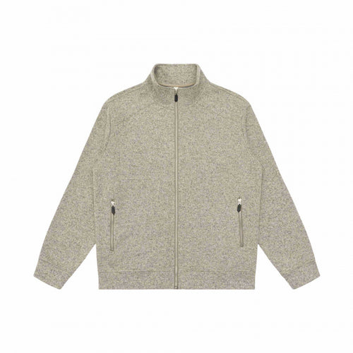 Unisex Melierte Fleece-Zipjacke mit Stehkragen und Reißverschlusstaschen Shop Nory