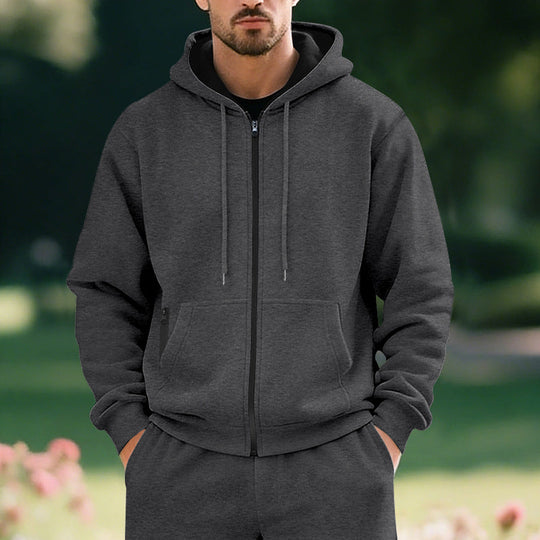 Kapuzenjacke Herren sportlich mit Reißverschluss und Taschen