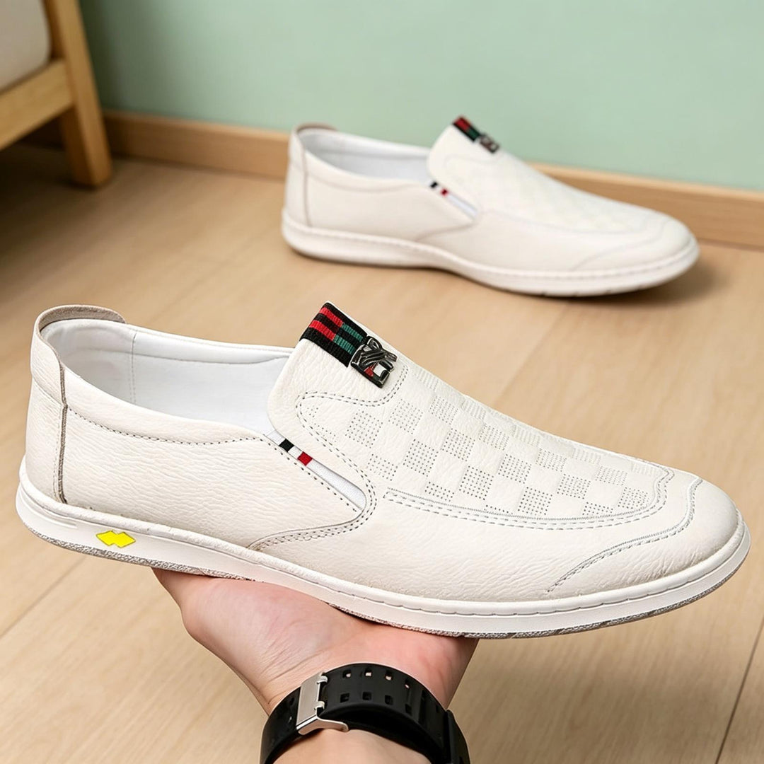 Herren Bequeme Slip-On Lederslipper Shop Nory