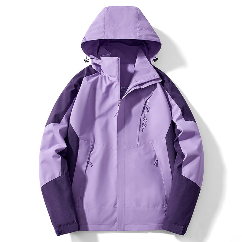 Herren Colorblock Softshell-Trekkerjacke mit Kapuze, verdeckten Reißverschlüssen und seitlichen Eingrifftaschen Shop Nory