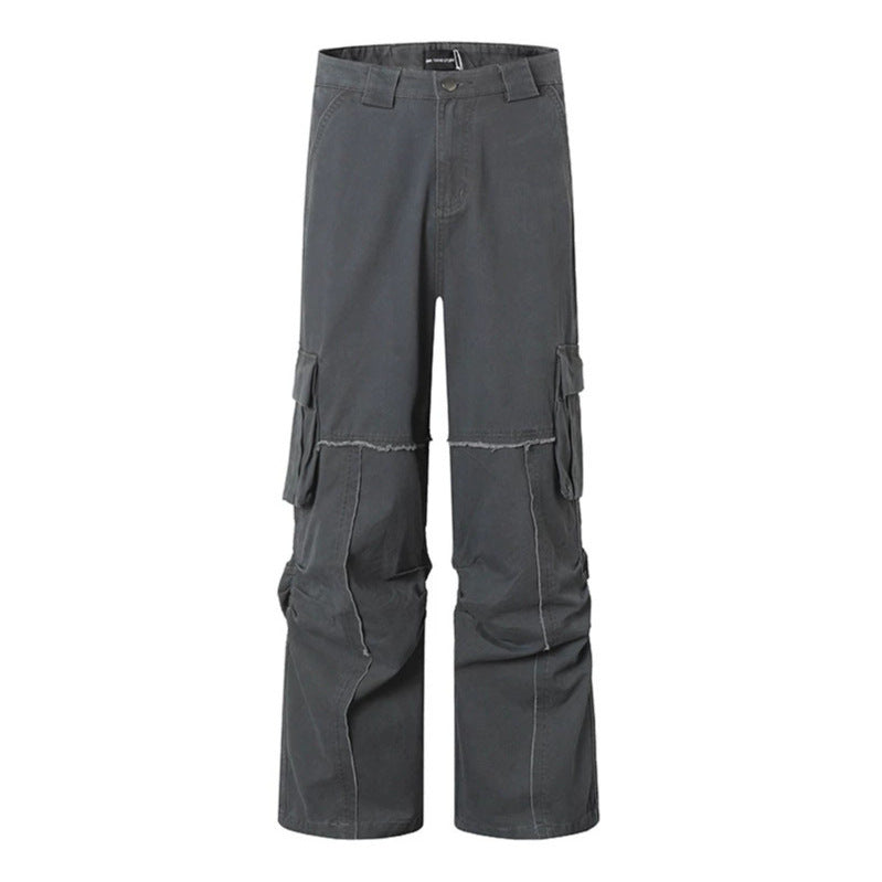 Damen Weite Cargo-Culotte-Hose mit hoher Taille, Multi‑Taschen und sichtbaren Nahtdetails Shop Nory
