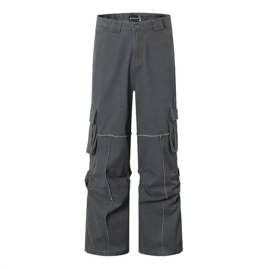 Damen Weite Cargo-Culotte-Hose mit hoher Taille, Multi‑Taschen und sichtbaren Nahtdetails Shop Nory