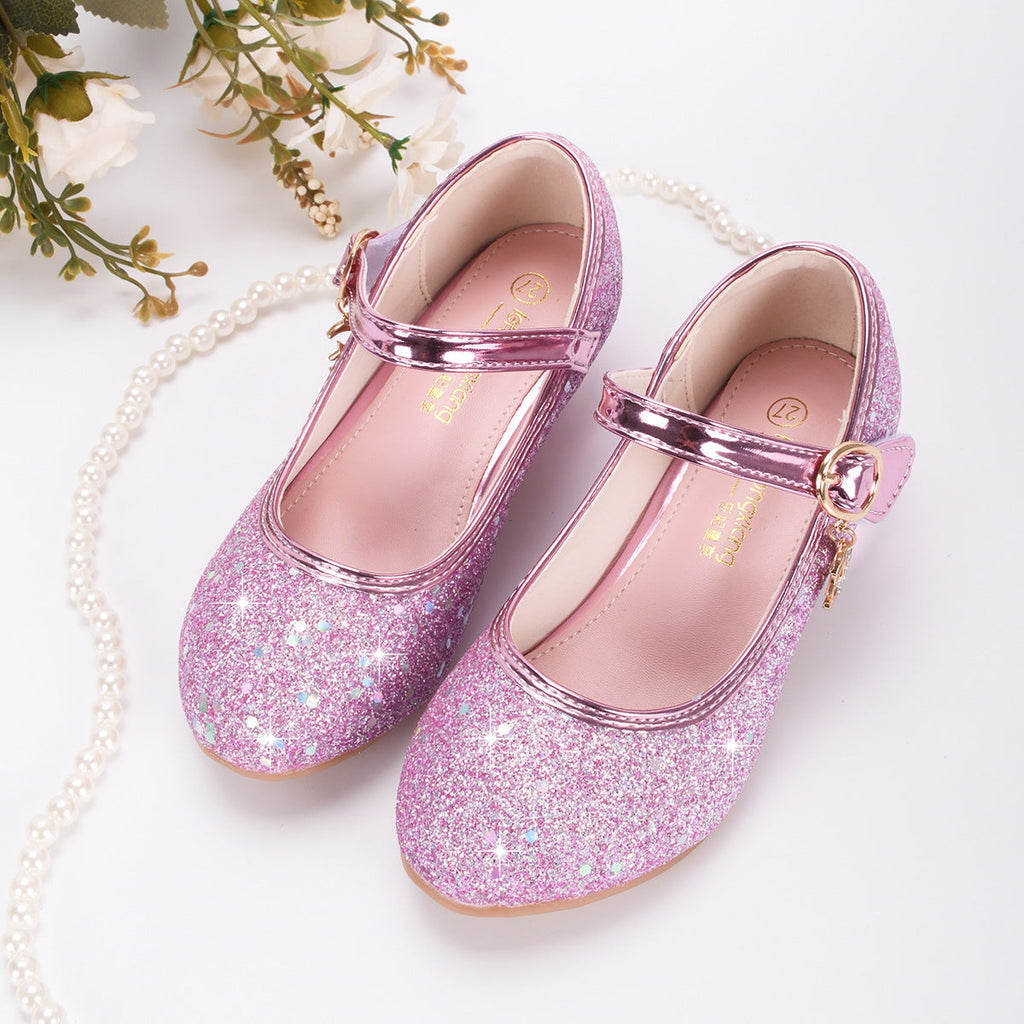 Mädchen Glitzernde Mary Jane Schuhe mit dekorativer Schnalle