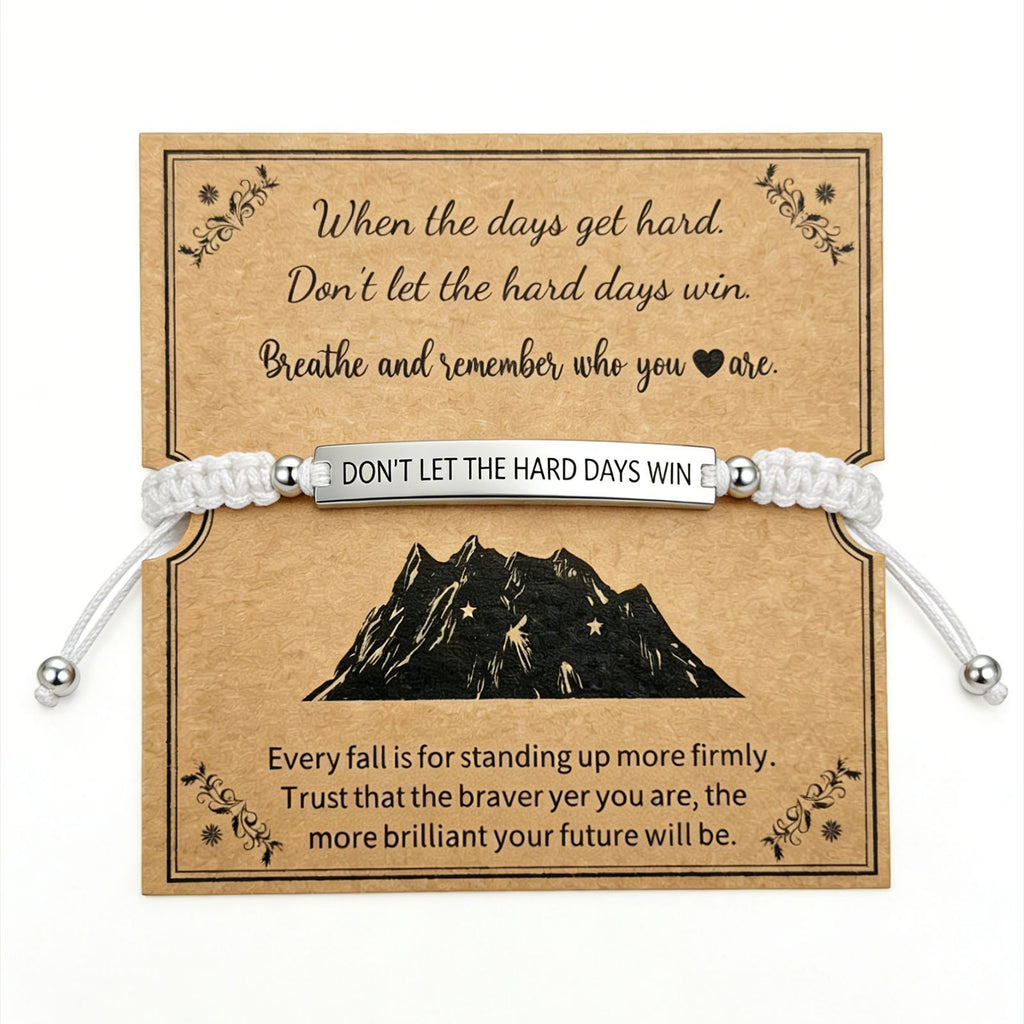 Damen Motivationsarmband mit verstellbarem Knoten und inspirierendem Spruch Shop Nory