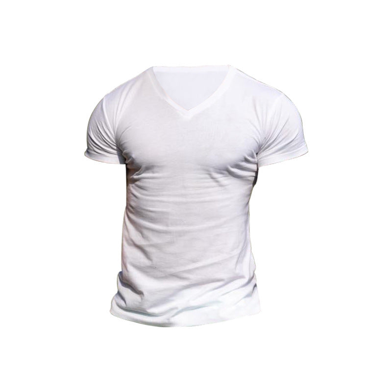 Herren V-Ausschnitt T-Shirt aus weichem Baumwollmix