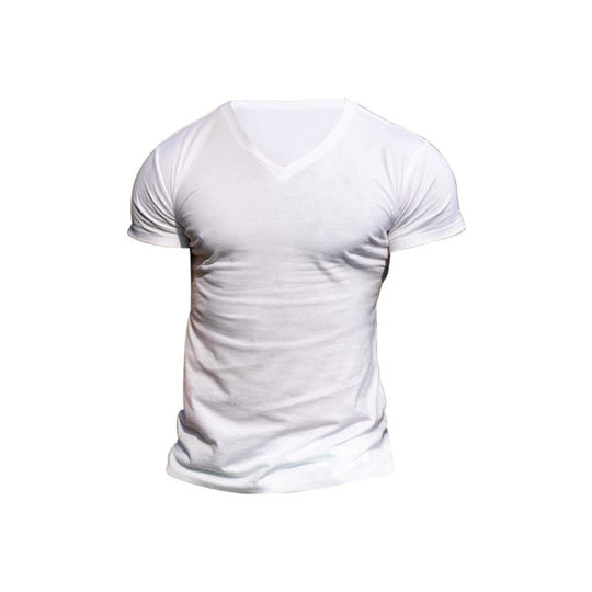 Herren V-Ausschnitt T-Shirt aus weichem Baumwollmix