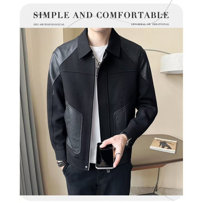 Herren Urbaner Steppjacke mit Lederdetails Shop Nory