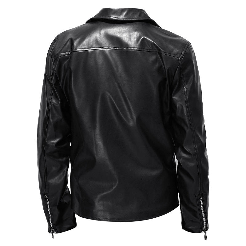 Herren Bikerjacke aus hochwertigem Kunstleder