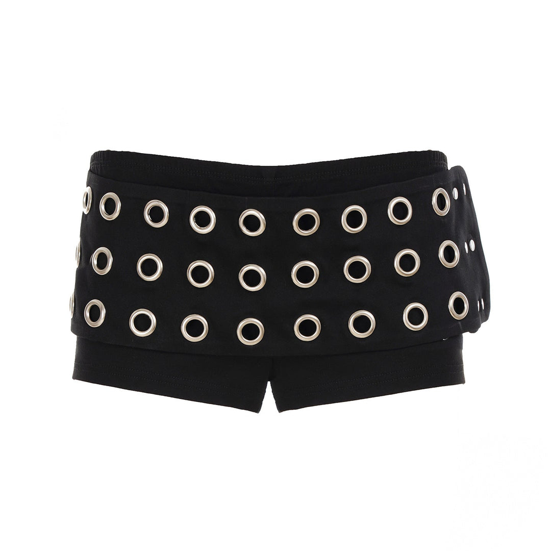 Damen Modische Shorts mit auffälliger Ösenverzierung