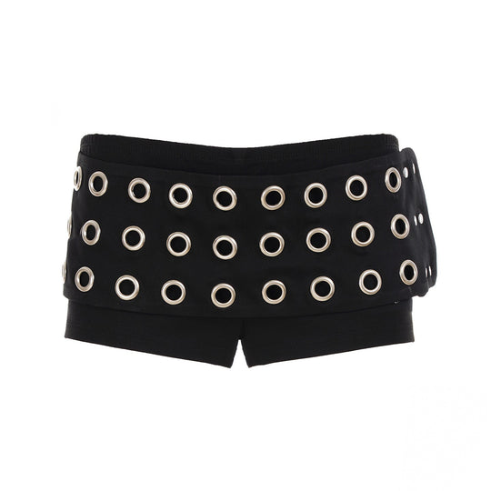 Damen Modische Shorts mit auffälliger Ösenverzierung