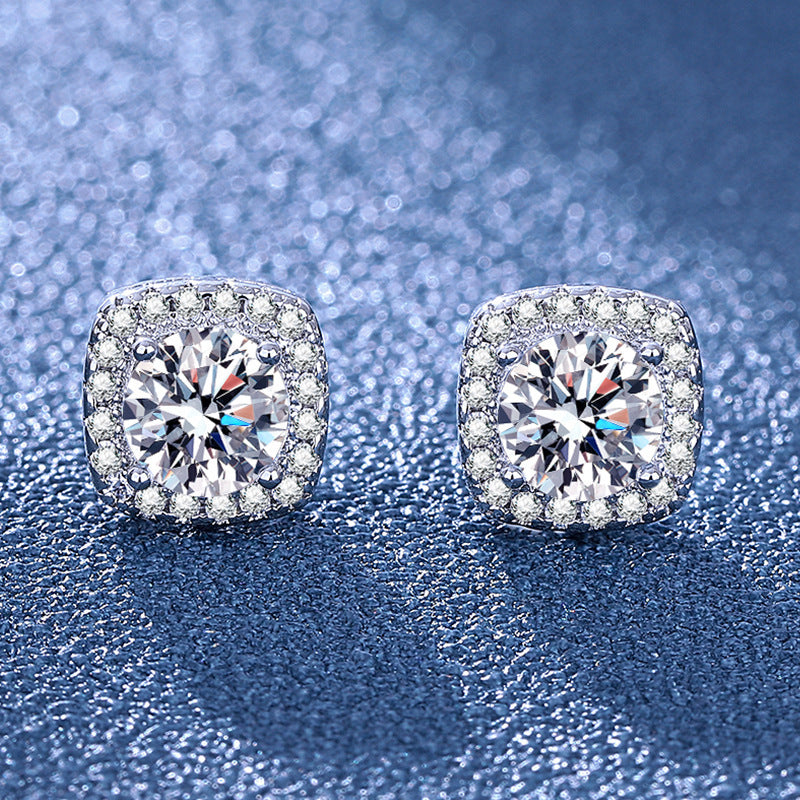 Damen Funkelnder Verlobungsring mit quadratischem Zirkonia-Besatz Shop Nory