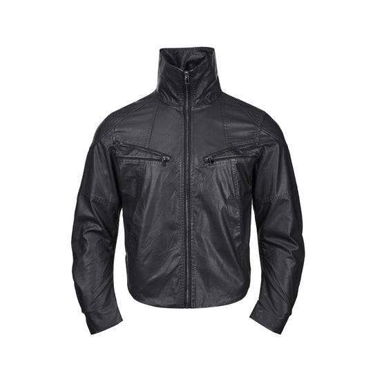Herren Lederoptik‑Blouson mit hohem Stehkragen und Reißverschluss‑Brusttaschen Shop Nory