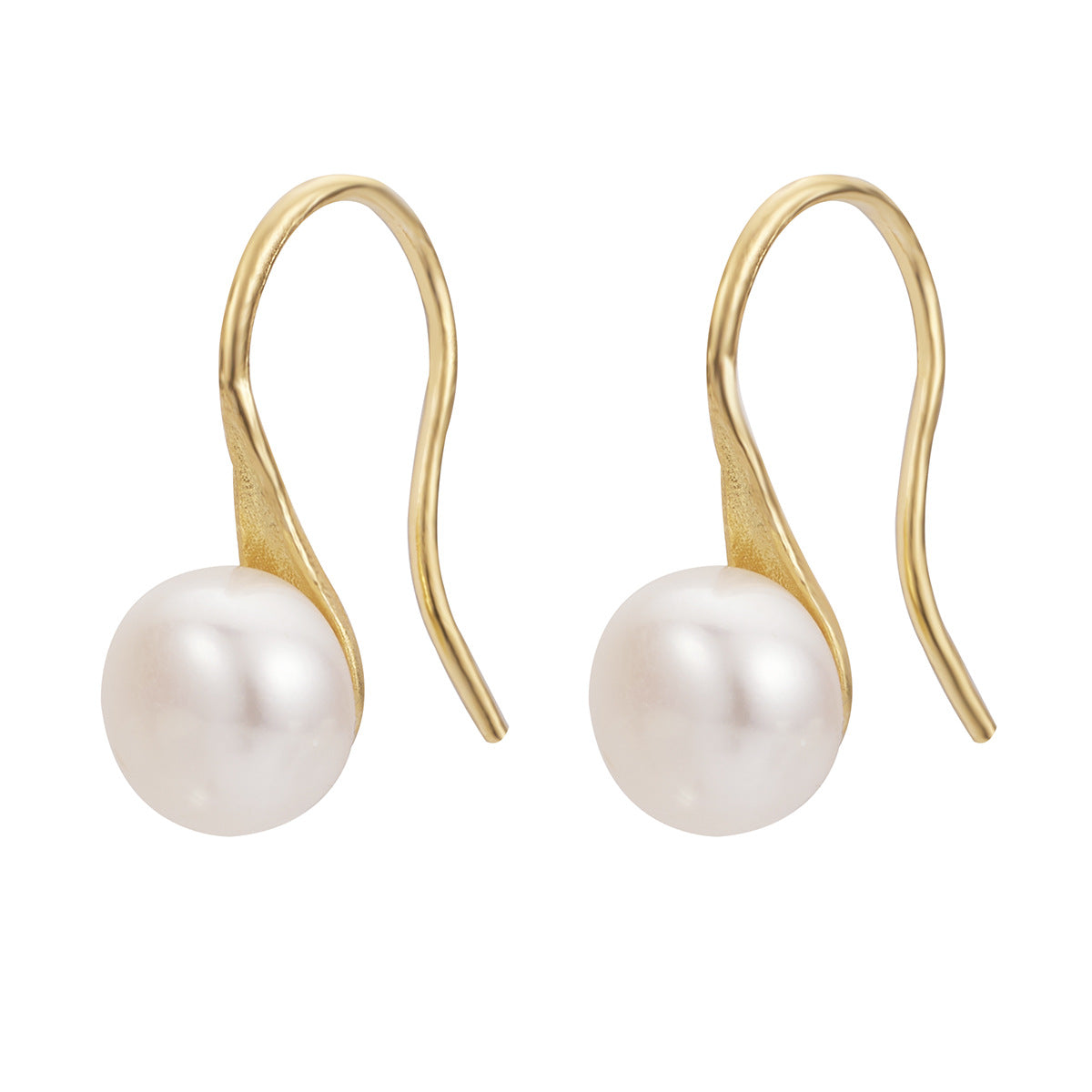 Damen elegante Ohrringe mit geschwungenem Design und echten Süßwasserperlen Shop Nory