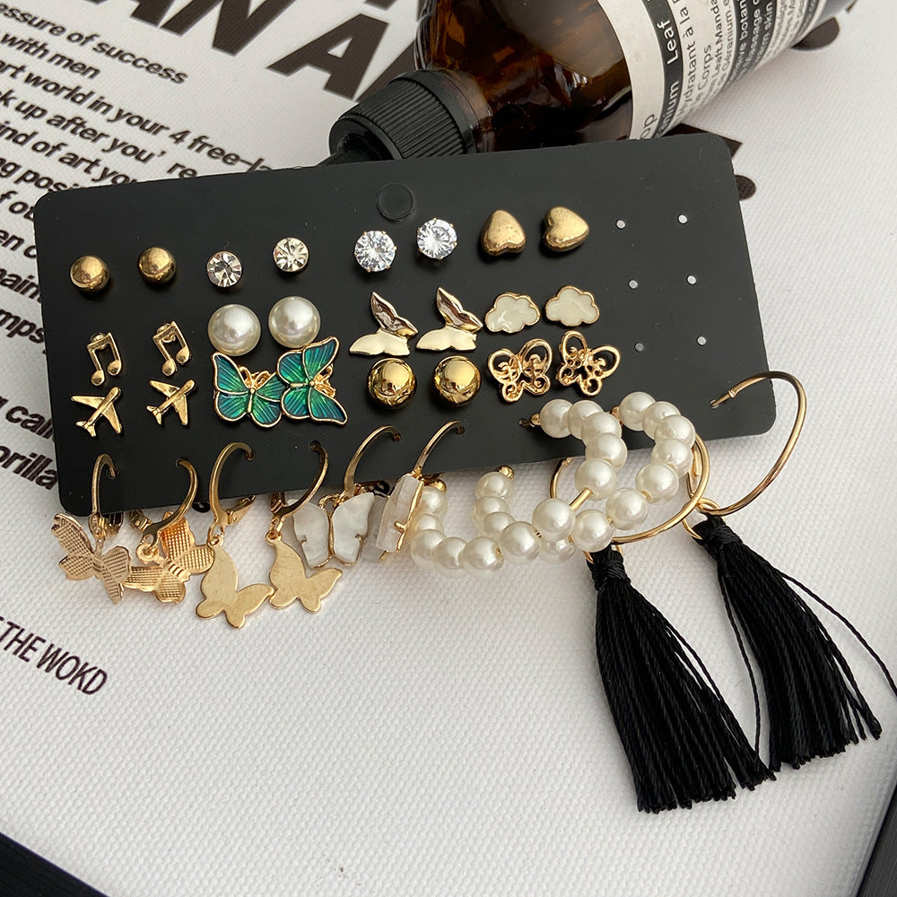 Damen Ohrstecker-Set mit vielfältigen Designs und eleganten Anhängern Shop Nory