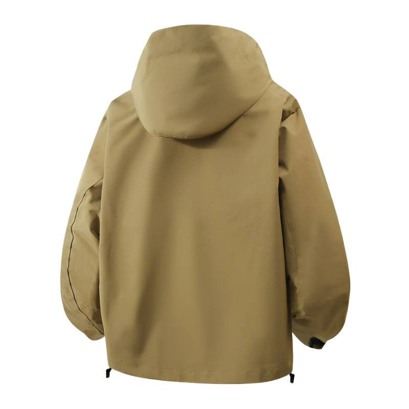 Damen winddichte Übergangsjacke mit Kapuze und verstellbarem Kordelzug