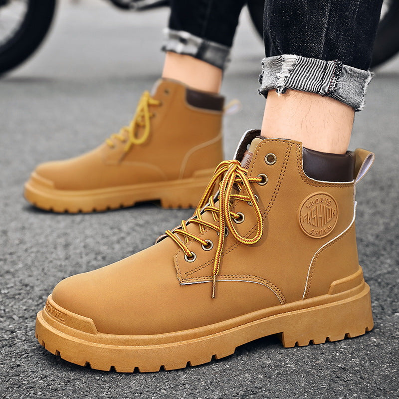 Herren Robuste Schnürboots aus hochwertigem Leder mit rutschfester Sohle