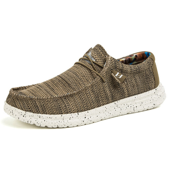 Herren Legerer Canvas-Mokassin-Slipper mit geflochtener Schnürung und gefleckter EVA-Sohle Shopy Nory
