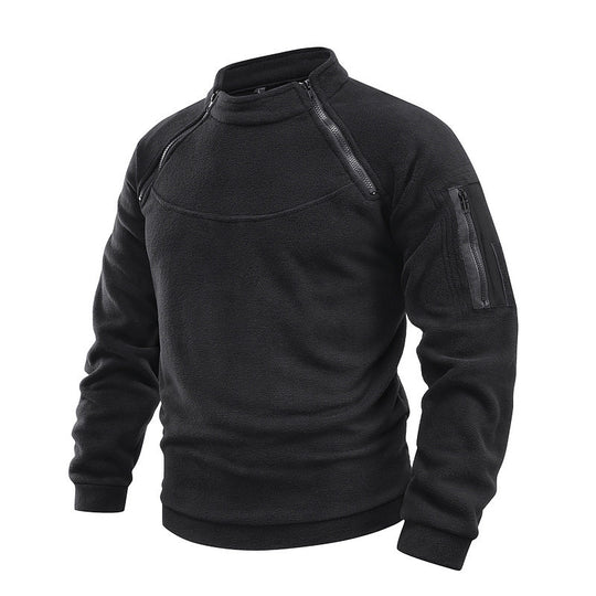 Herren Thermo-Tactical-Sweatshirt mit Fleece-Innenfutter, Reißverschluss-Schultern & Armtasche Shop Nory