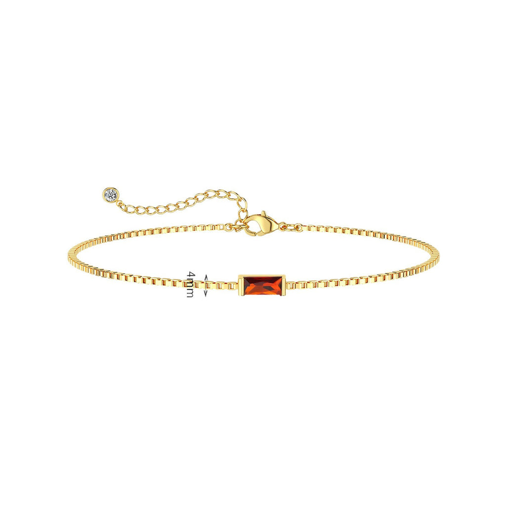 Zierliches Armband mit Rechteckigem Zirkonia und Verlängerungskettchen
