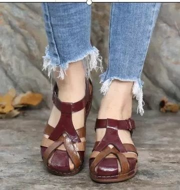 Damen Geflochtene geschlossene Komfort‑Sandalen mit verstellbarem Knöchelriemen Shop Nory