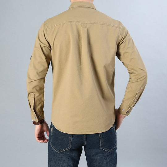 Herren Military-Hemd mit Brusttaschen, Ärmelrollfunktion und Off-Road-Print Shop Nory