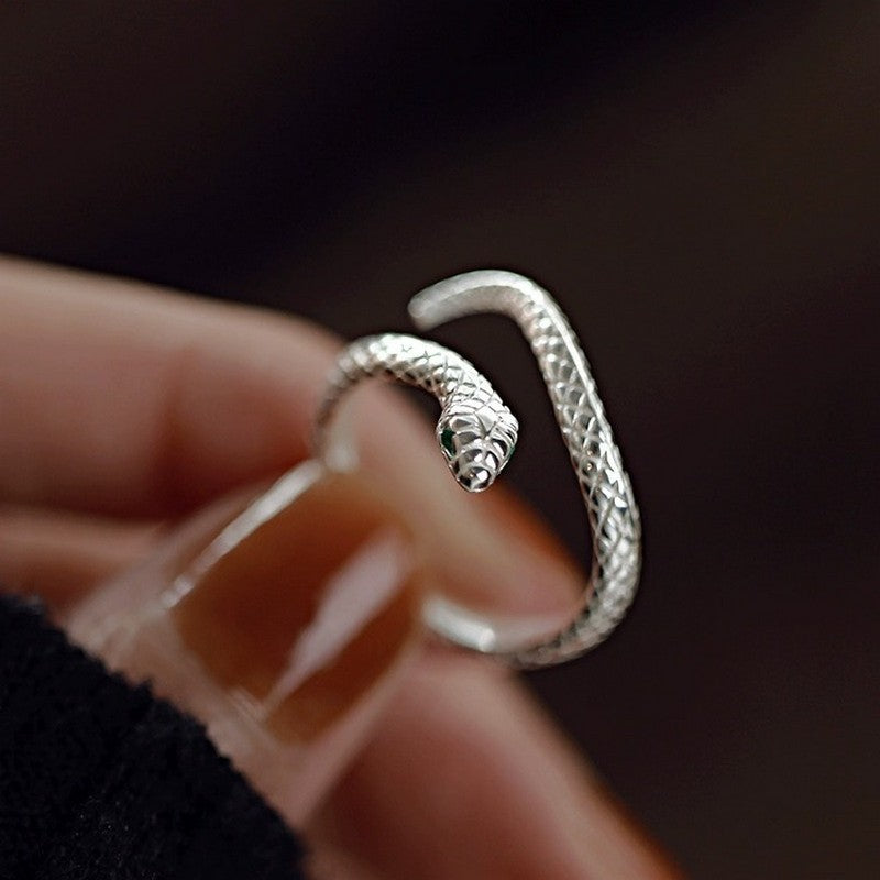 Damen Offener Ring mit kunstvollem Schlangen-Design Shop Nory