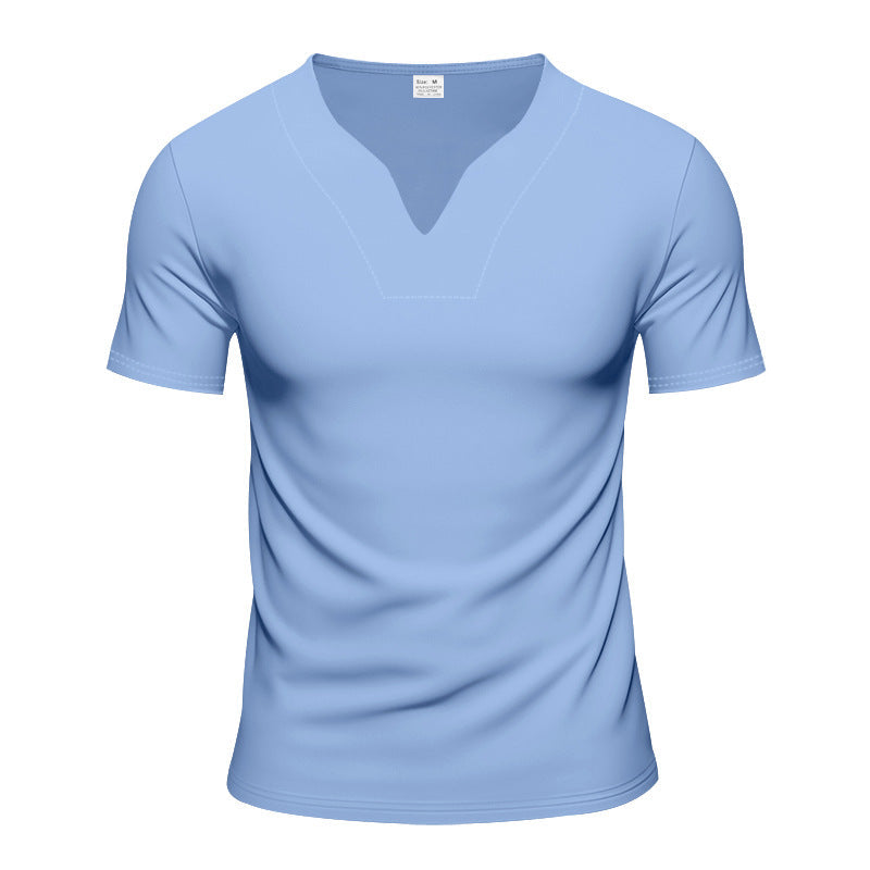 Herren nan V-Ausschnitt-Sportshirt mit ergonomischen Formnähten und elastischem Jersey