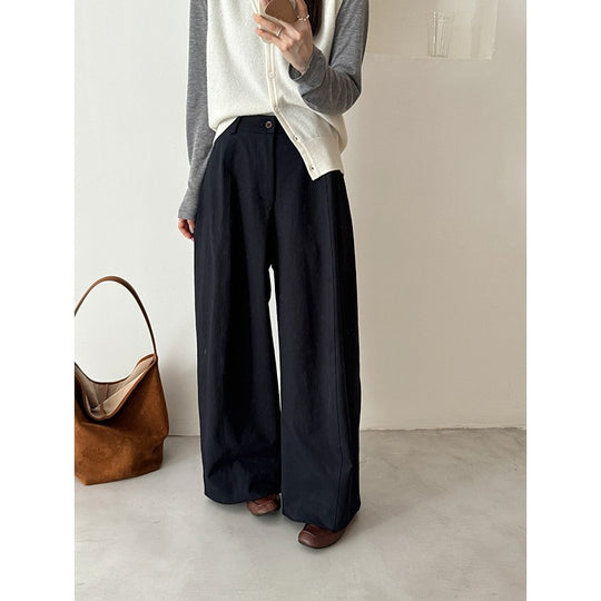 Damen Weite Palazzo-Hose mit fließendem Fall und hoher Taille Shop Nory
